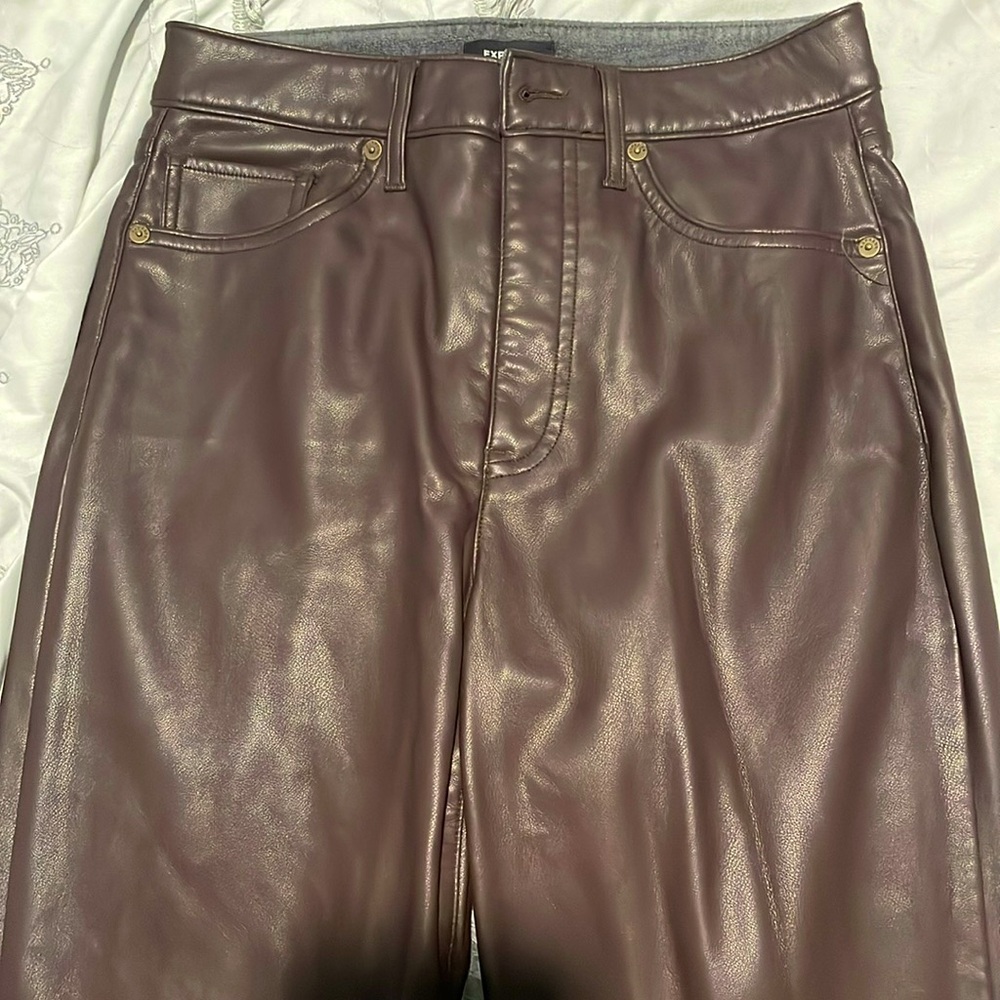 Brown leather pants